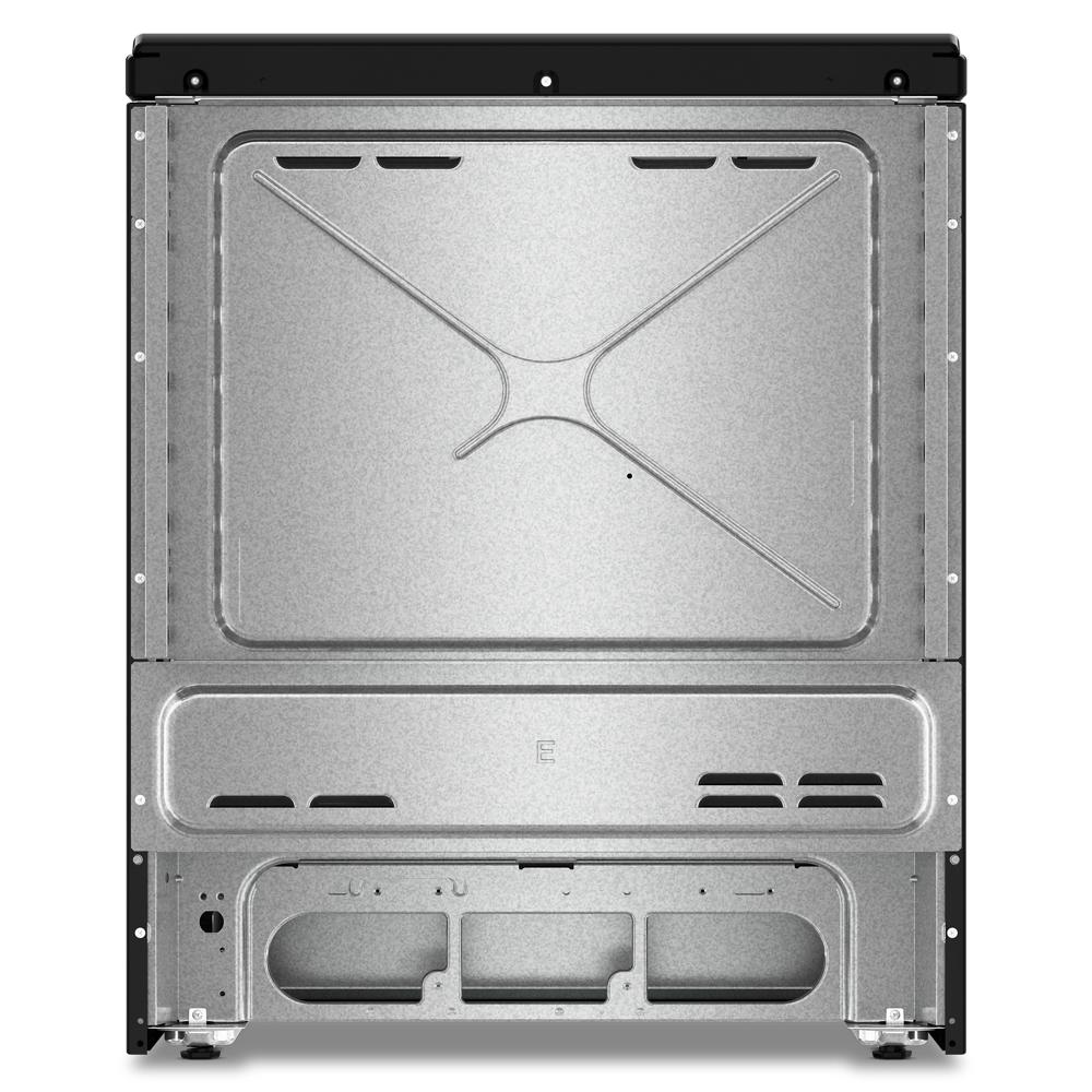 Back view of a 30-inch induction range showing metal casing, ventilation openings, and connection ports, part of Ranges and Appliances collections.
