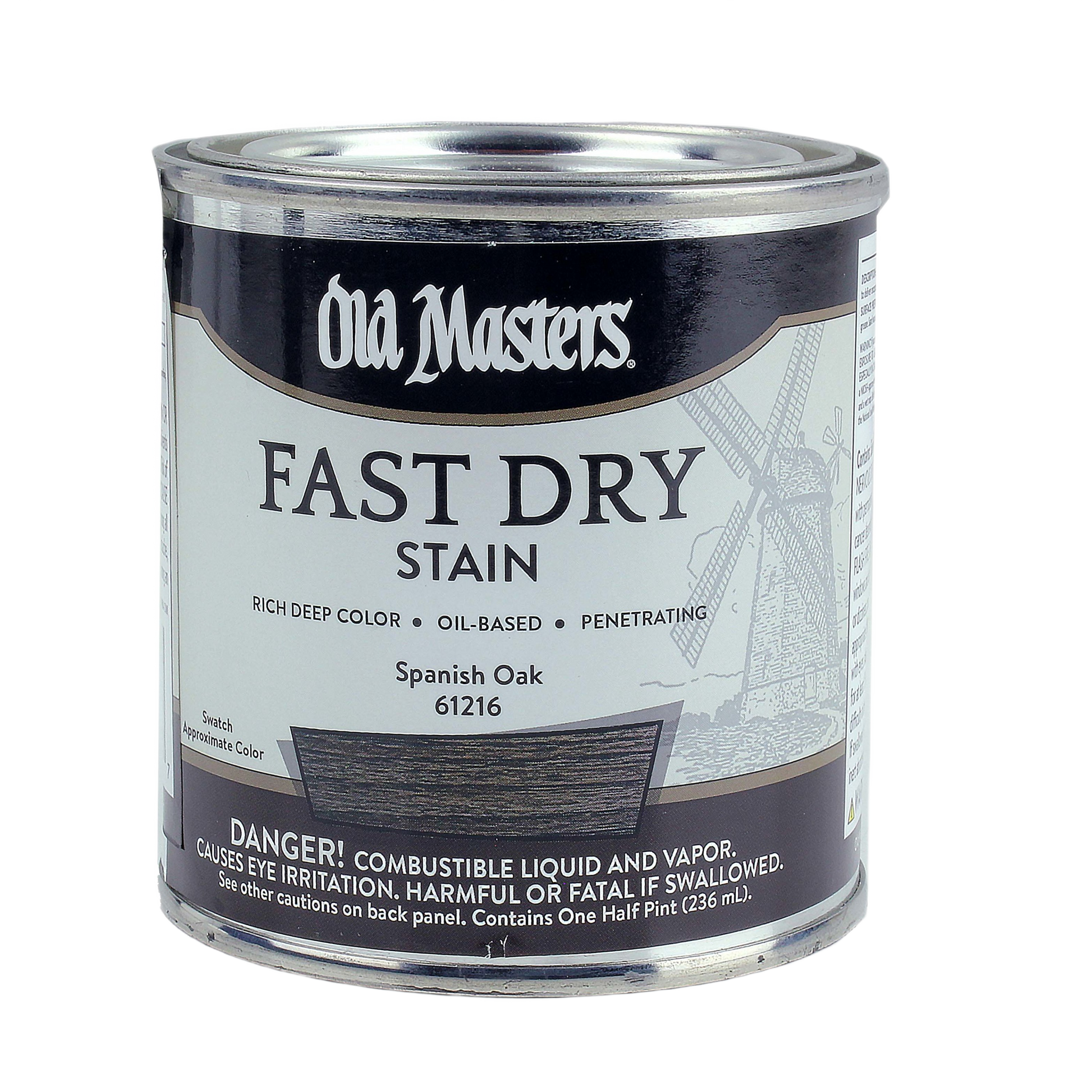 Half-pint oil-based fast drying Spanish Oak stain for interior wood finishing in Stains & Sealers collections