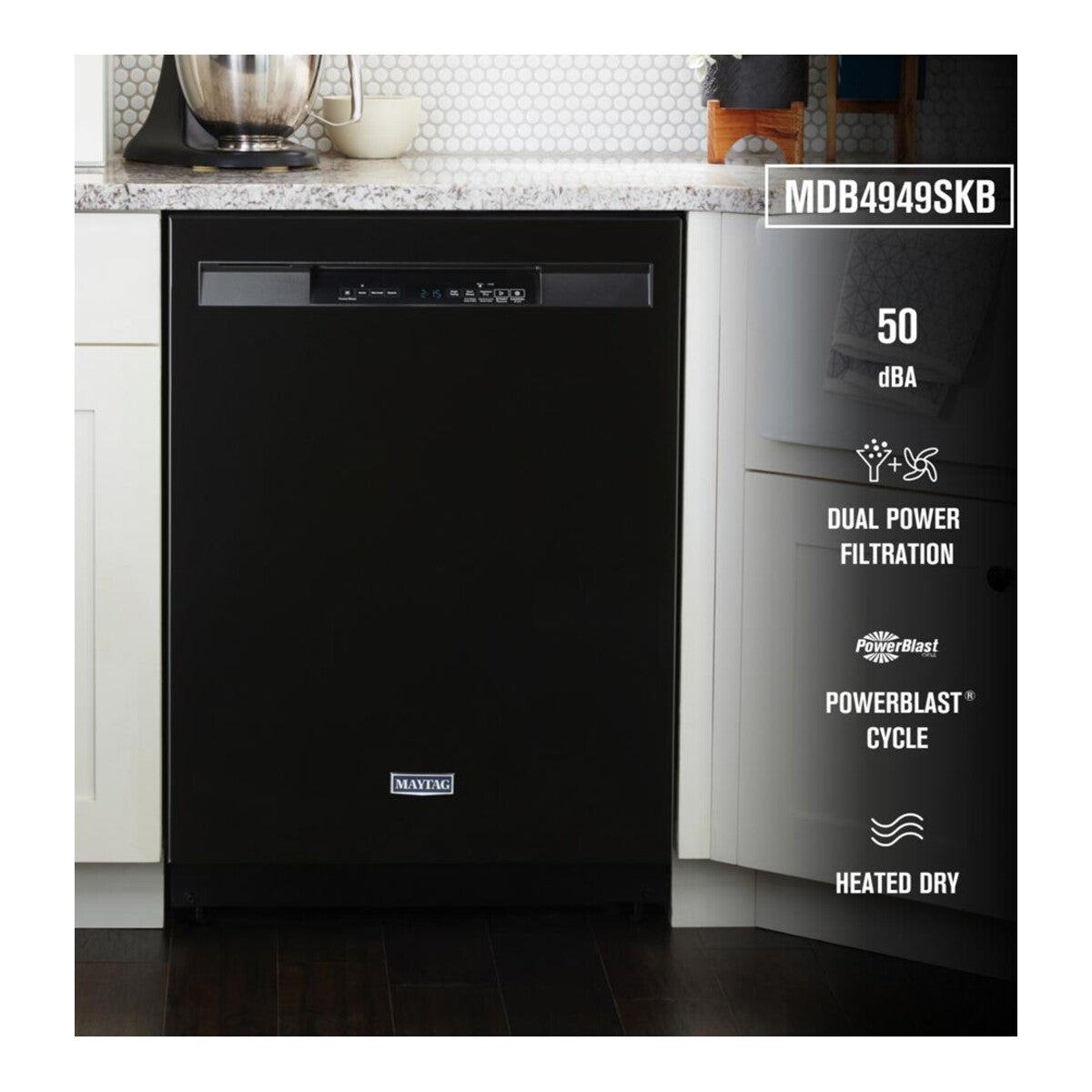 24” Front Control Dishwasher with Dual Power Filtration and PowerBlast® Cycle - 50 dBA