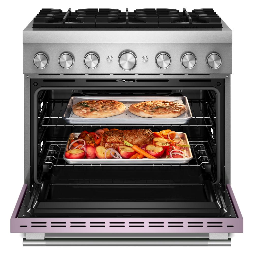 36-Inch 6 Burner Commercial-Style Dual Fuel Range with No Preheat Air Fry Mode