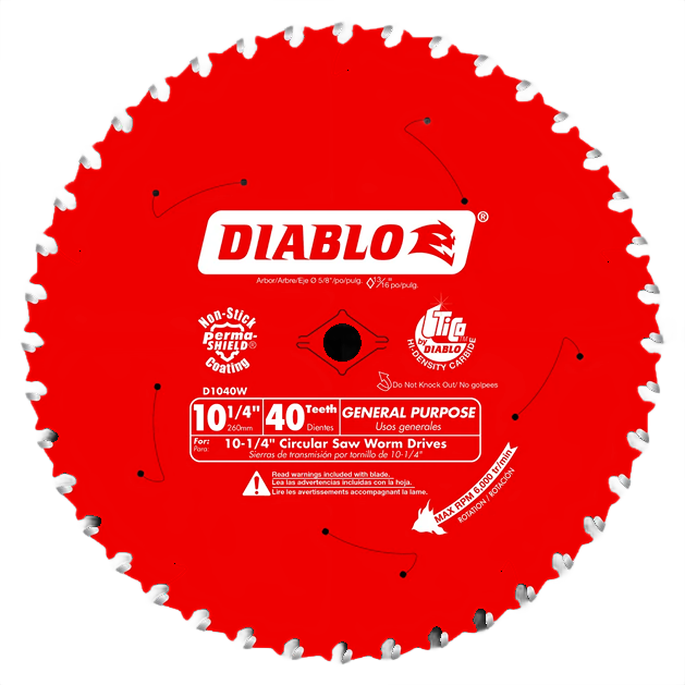 Red Diablo general purpose saw blade with 40 teeth for woodworking and power tool accessories under $50 collection