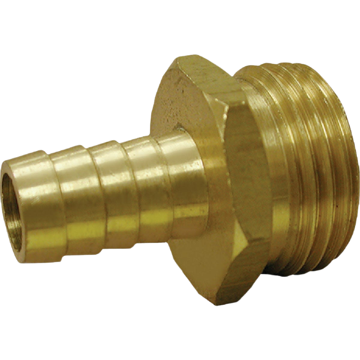Brass hose barb with 5/8 inch barb and 3/4 inch male threaded end for plumbing and pipe fittings under $50