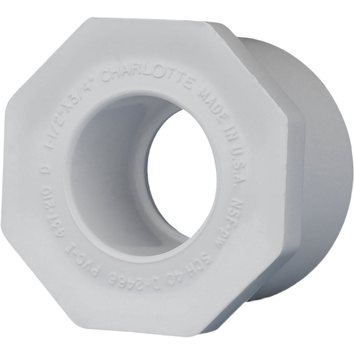 White PVC slip bushing fitting for plumbing applications in pipes and fittings under $50 collection