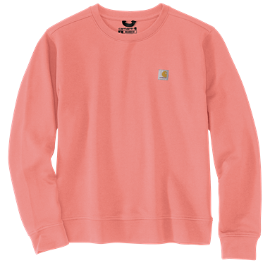 Women's crewneck sweatshirt in aged coral color made with soft TENCEL™ fibers for comfortable wear