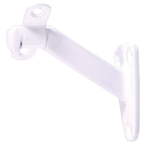Heavy-duty white handrail bracket designed for stable support in home improvement and hardware fasteners collections