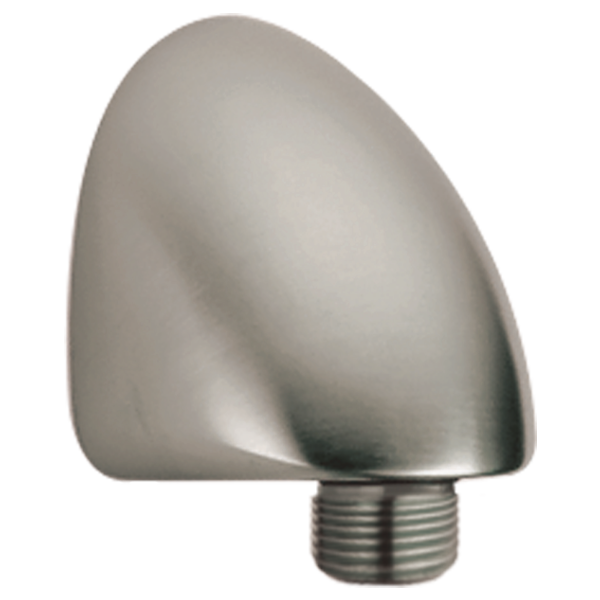 Brushed stainless steel wall elbow for hand showers, designed for bathroom and showerhead installations.