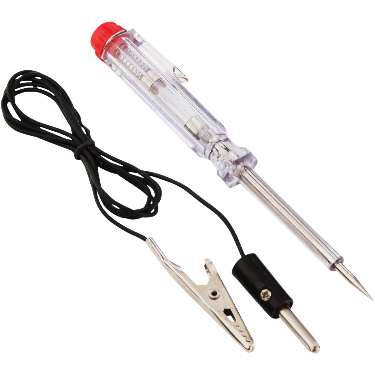 Clear handle automotive voltage tester with alligator clip and probe for tools and parts under $25 collections