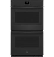 Black built-in double wall oven with digital controls, part of kitchen appliances and double wall ovens collection