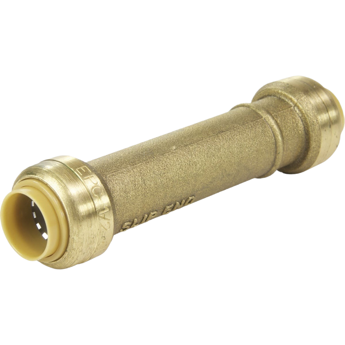 Brass push-to-connect pipe coupling for plumbing repairs in pipes & fittings and push fittings collections under $50