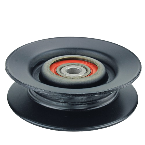 Black metal v-idler pulley with sealed bearing for tools and home improvement use