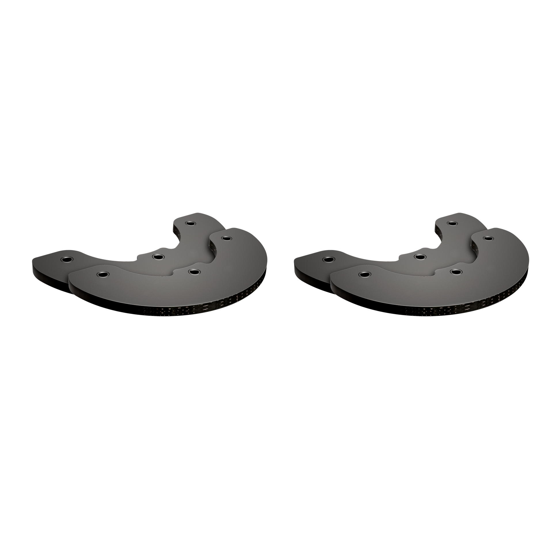 Pair of black curved rotating blades with mounting holes for power tool accessories in home improvement and EGO collections