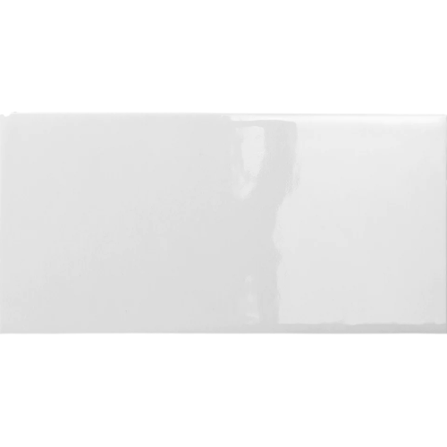 Glossy white ceramic tile with subtle matte texture, ideal for backsplashes and tile flooring in home improvement.