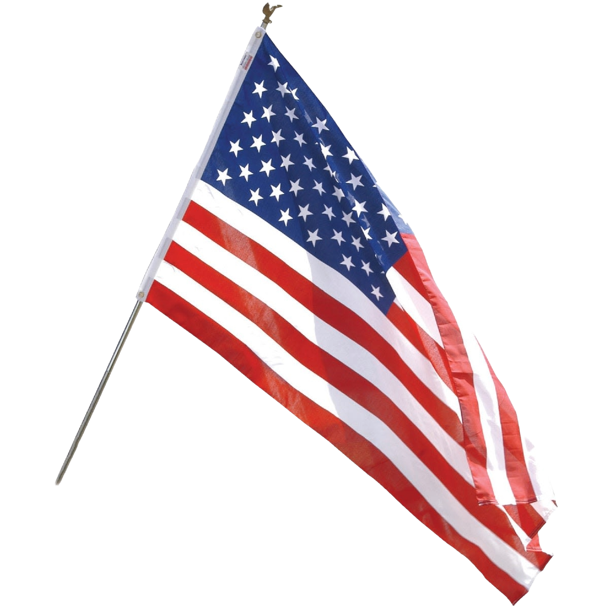 Polycotton American flag mounted on metal pole kit for outdoor living and lawn garden decor under $50 collection