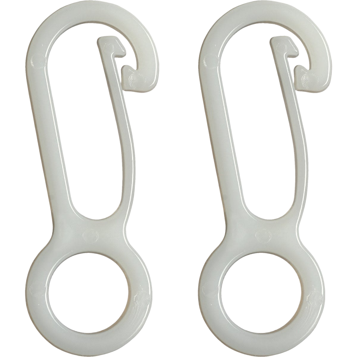 Two white nylon flag clips with durable design in outdoor living and lawn and garden collections