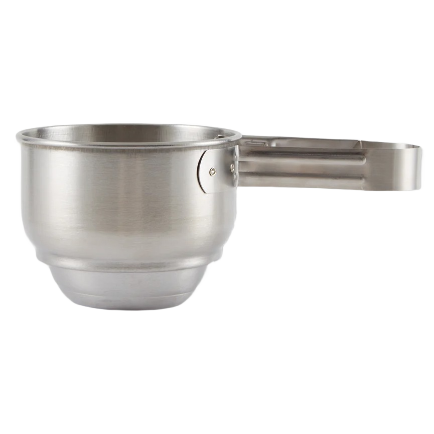 Brushed stainless steel 1-cup sifter with vintage style handle for precise baking and kitchen tools use
