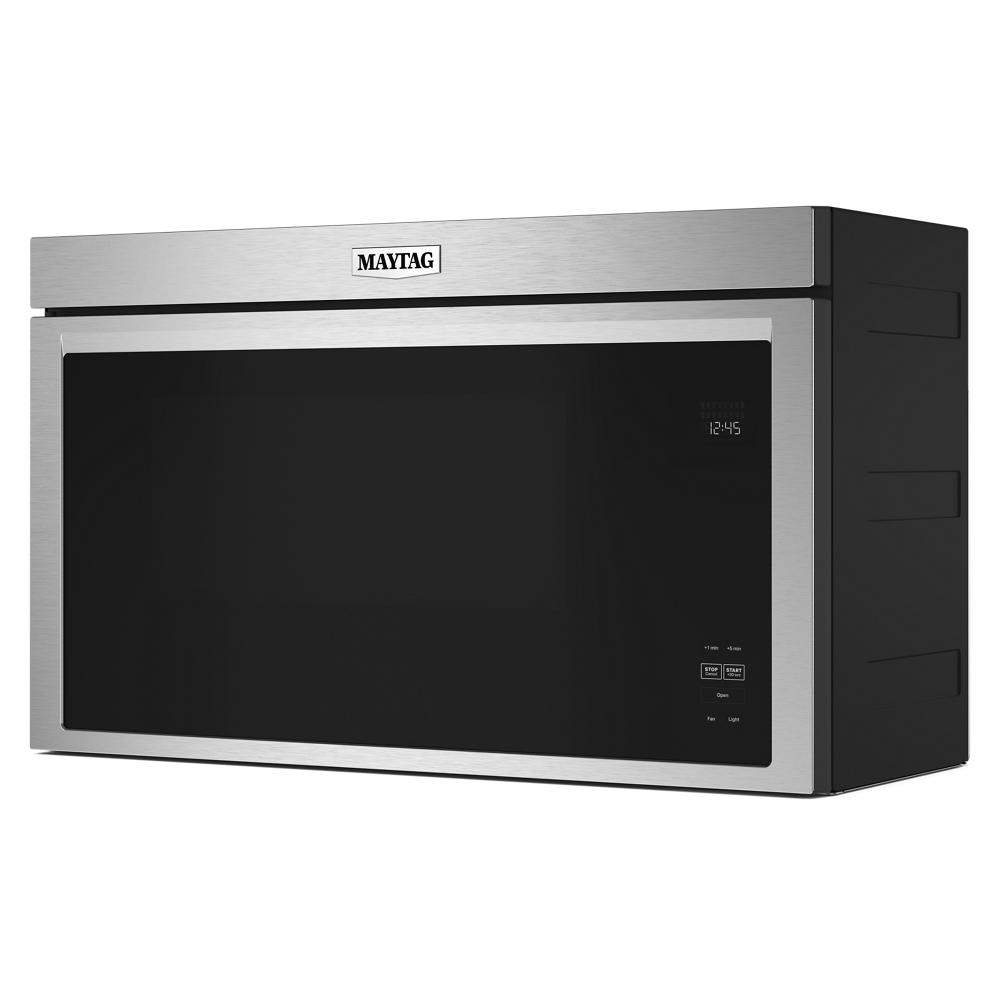 Stainless steel over-the-range built-in microwave with flush design and digital control from kitchen appliances collection