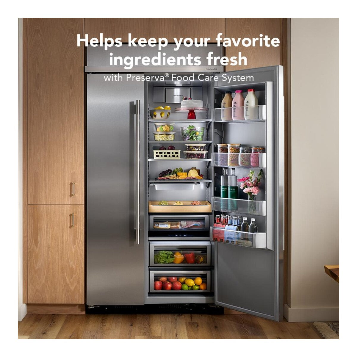 25.5 Cu. Ft. 42-Inch Built-In Side-by-Side Refrigerator with Signature Platinum Interior in PrintShield® Stainless Steel