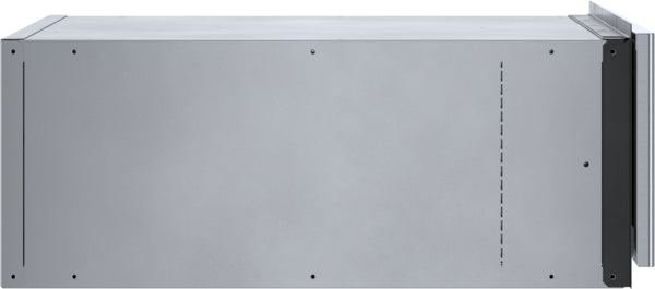 Stainless steel 30-inch warming drawer with concealed heating and ball bearing telescopic rails from Bosch Appliances collection