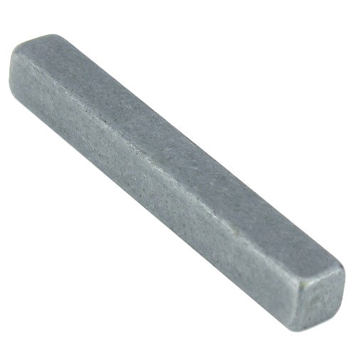 Gray metal shaft key with rectangular cross-section for mechanical fastening in tools and home improvement tasks