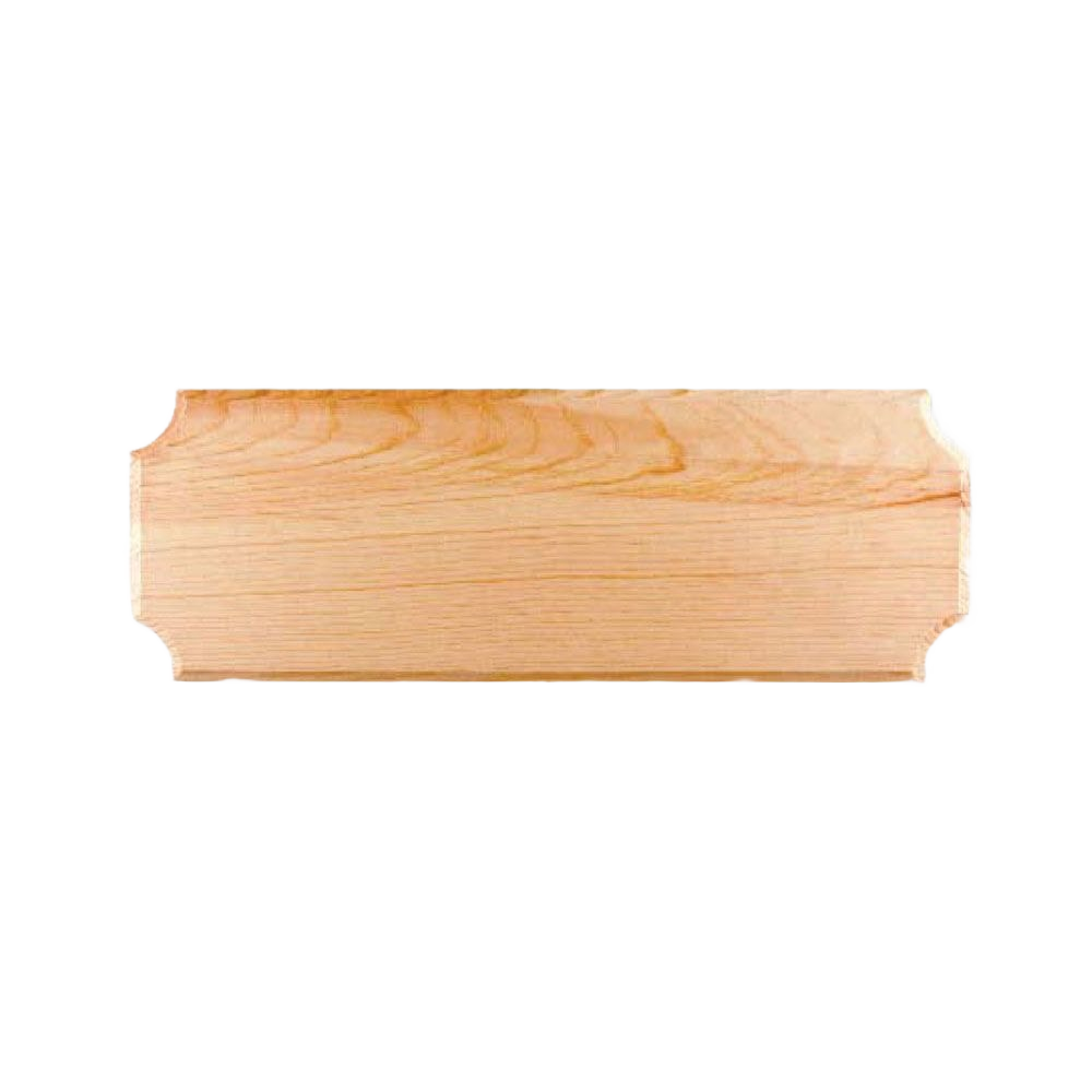 Natural pine wood address plaque with smooth grain and decorative cut edges for home improvement projects