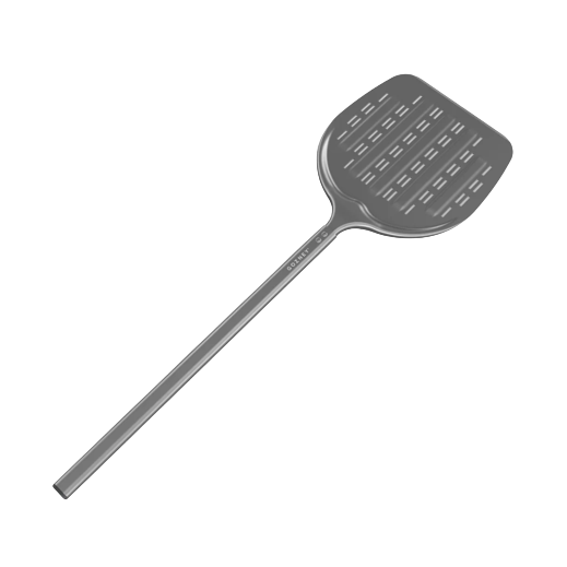 Durable aluminum placement peel with perforated flat head and long handle for grilling and outdoor cooking tools under $100