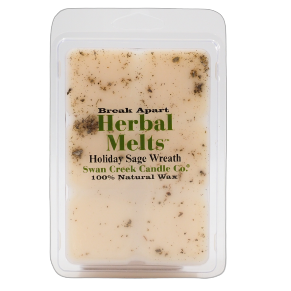 Pack of natural wax herbal melts with sage wreath scent for home fragrance and relaxation.