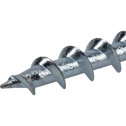 Close-up of zinc-plated John Deere M131856 wheel bolt with threaded spiral shaft in hardware and fasteners collections