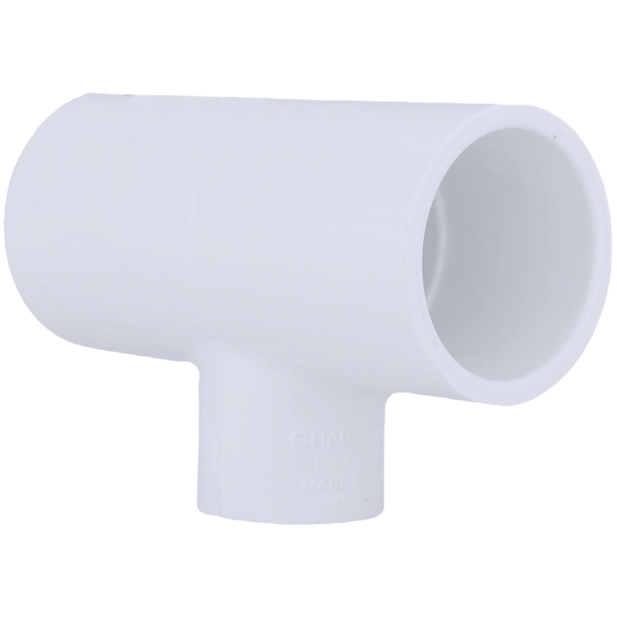 White PVC pressure reducing tee fitting for plumbing in pipes and fittings collection under $50