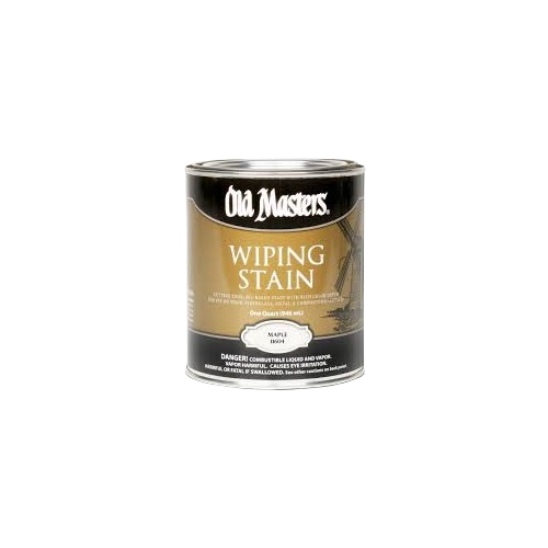 One quart can of Old Masters maple oil-based wiping stain for interior wood finishing and home improvement projects
