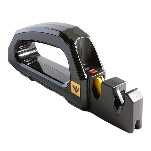 Compact black and yellow ergonomic knife sharpener for kitchen gadgets and home tool maintenance under $50 collections