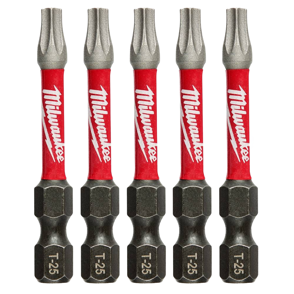 Set of five 2-inch T25 impact duty drill bits with Wear Guard Tip for tool accessories under $50