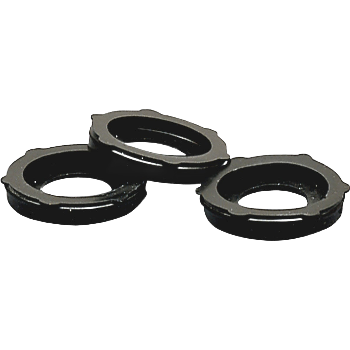 Set of three durable black rubber quick-connect hose washer seals for watering and irrigation projects under $50 collection