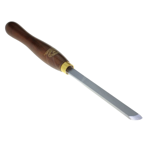 Wood-handled edge skew chisel with brass ferrule for woodworking and home improvement tasks