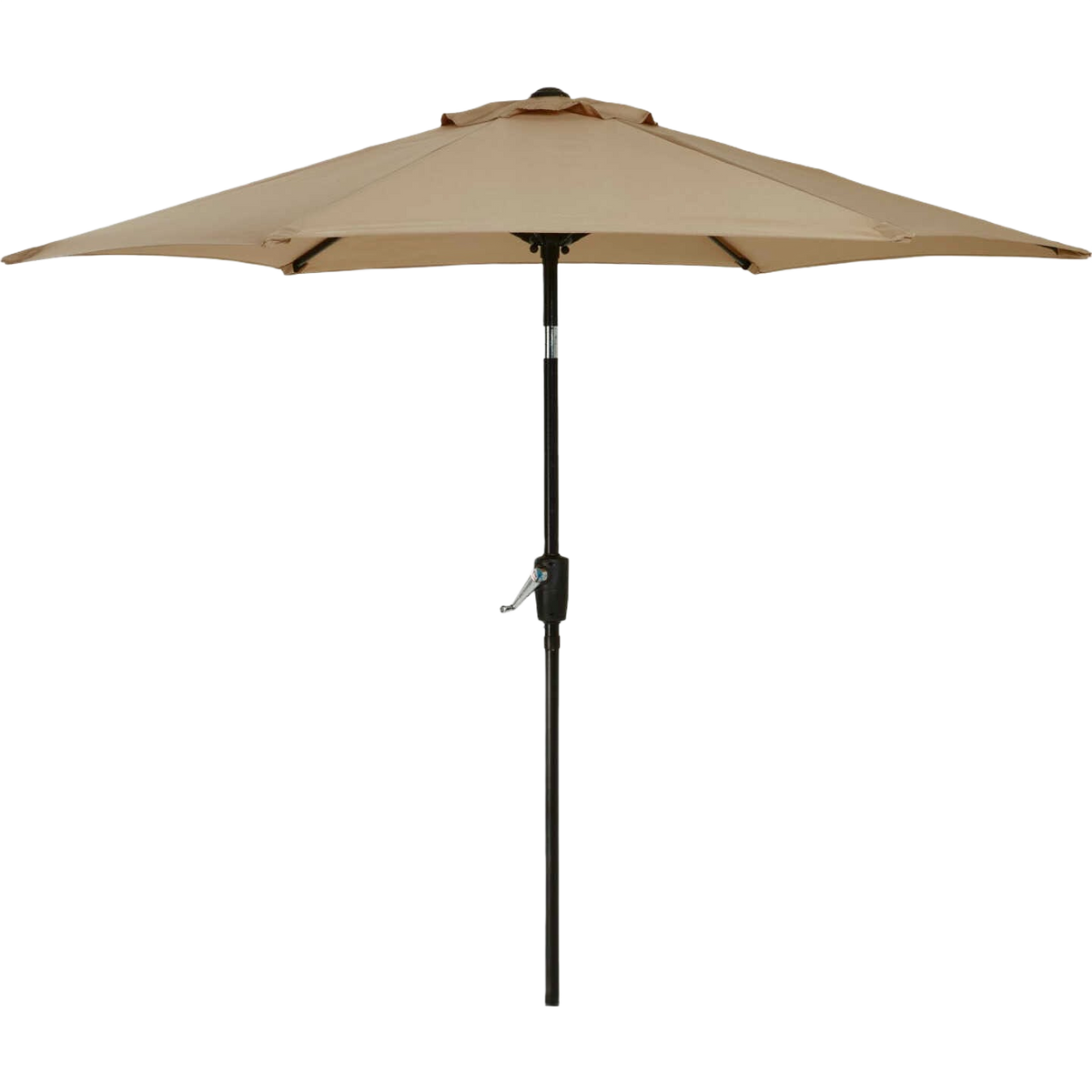 Tan aluminum patio umbrella with tilt and crank mechanism for outdoor living and lawn & garden spaces under $100 collections
