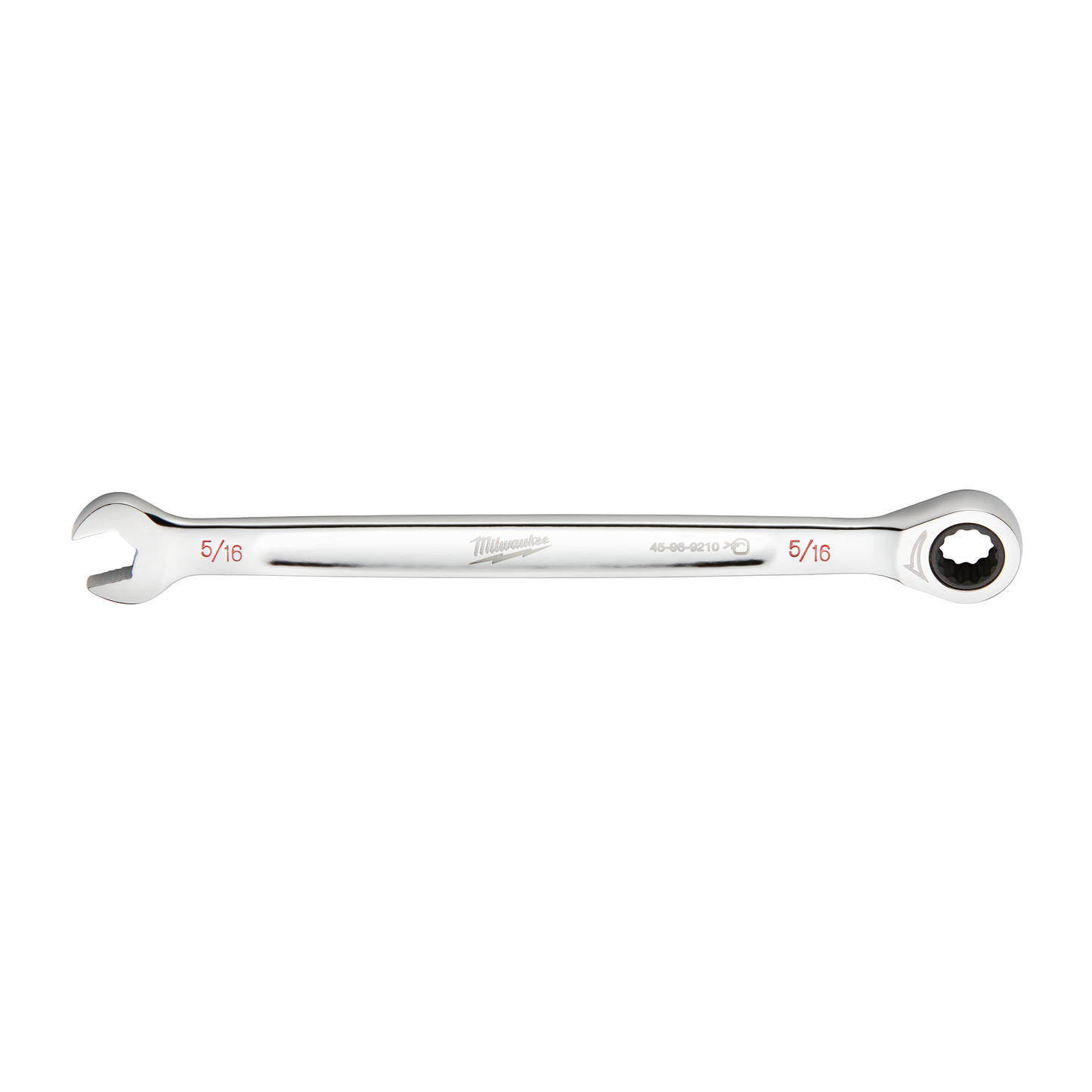 Chrome finish 5/16 inch ratcheting combination wrench designed for durable home improvement tasks
