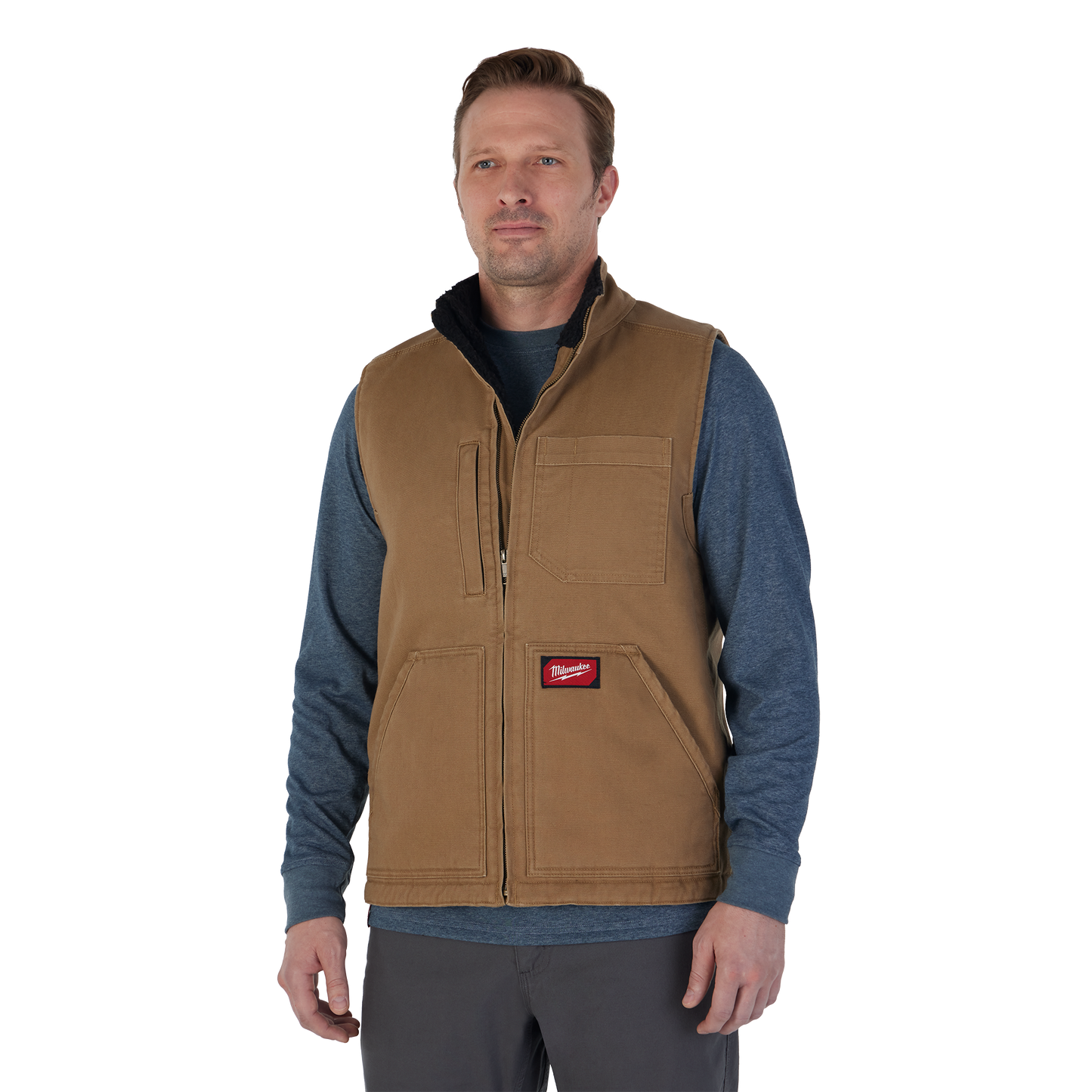 Milwaukee GRIDIRON™ Sherpa-Lined Vest - Brown 2X
