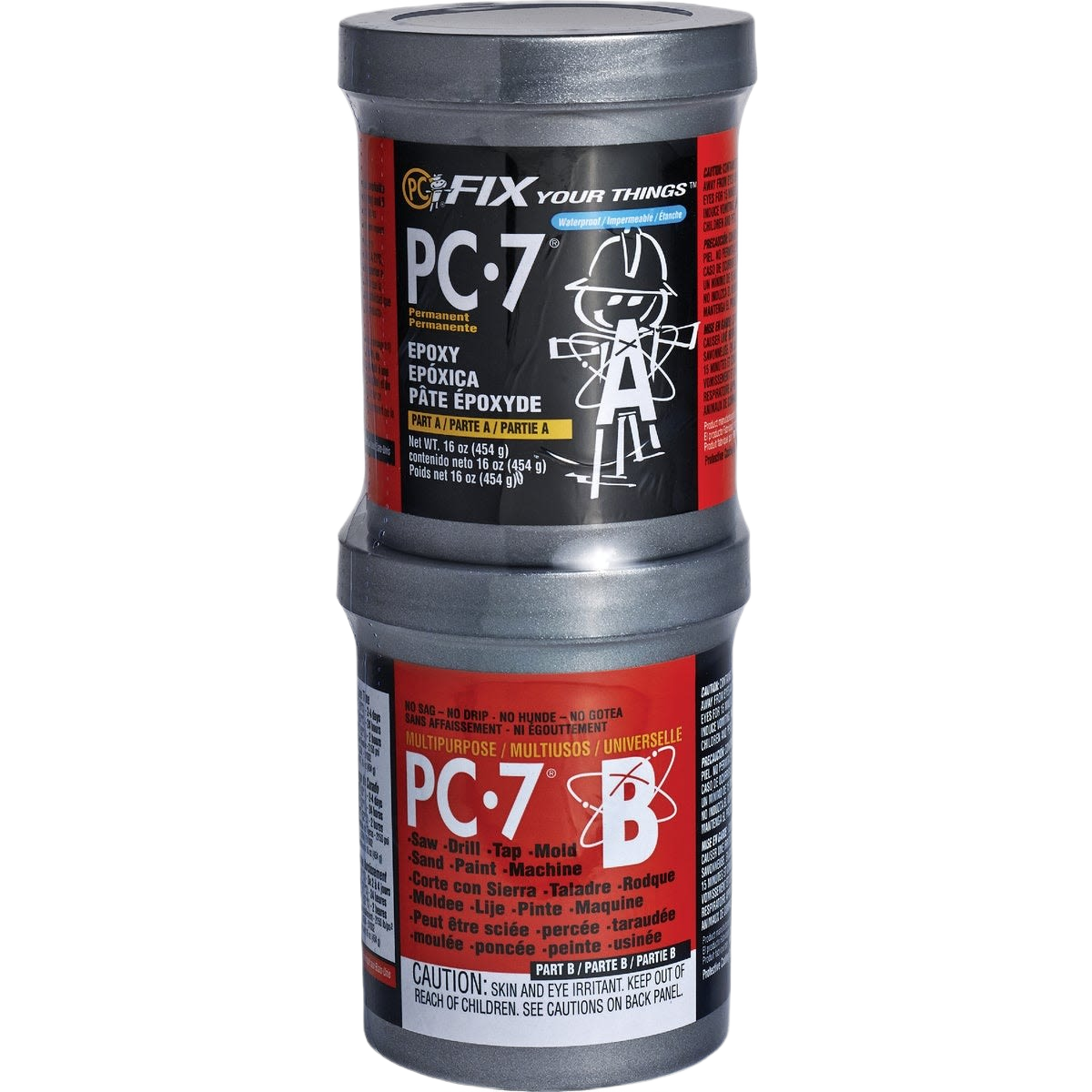 Dual-container dark gray epoxy paste for versatile bonding, sealing, and repair in home improvement projects under $50 collections