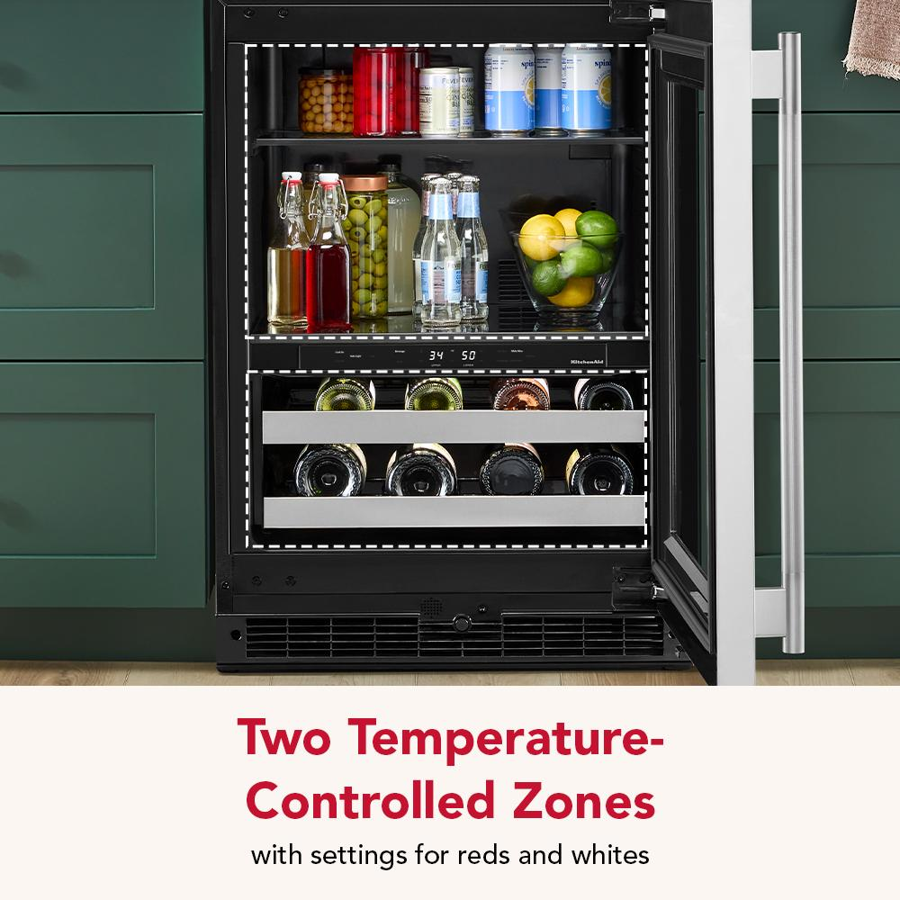 24" Beverage Center with Glass Door and Metal-Front Racks