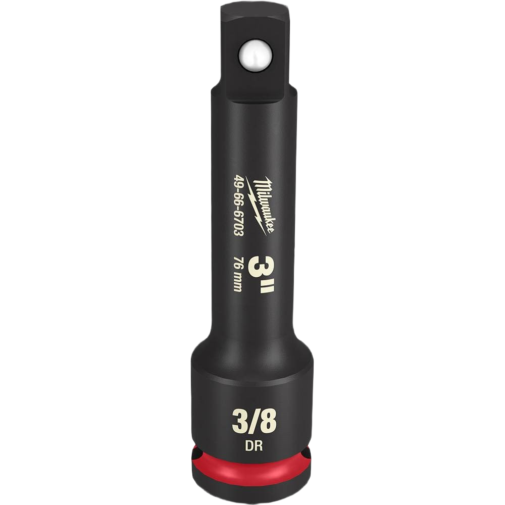 3-inch 3/8 drive impact socket extension with black finish and red accent for tools and home improvement tasks