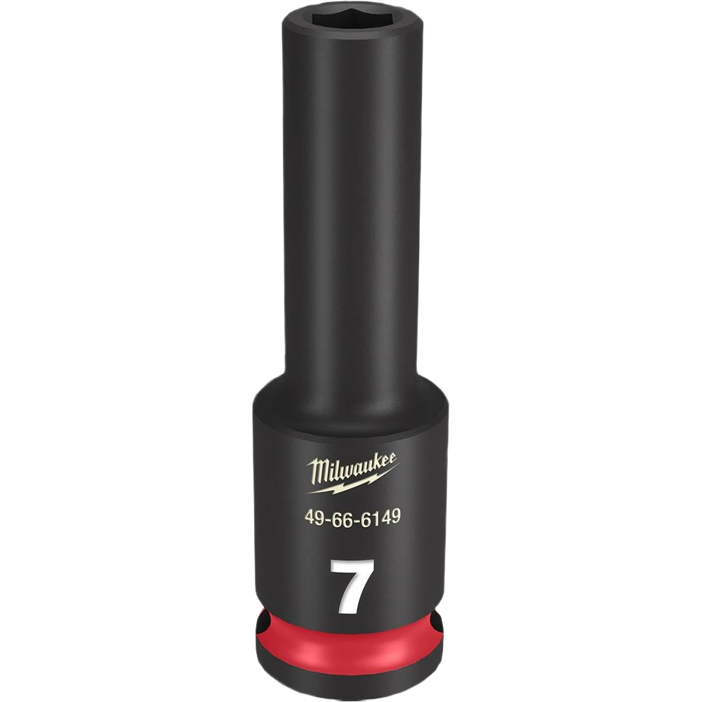 Black impact socket with 7-mm size marked, designed for heavy-duty use in hand tools and home improvement collections