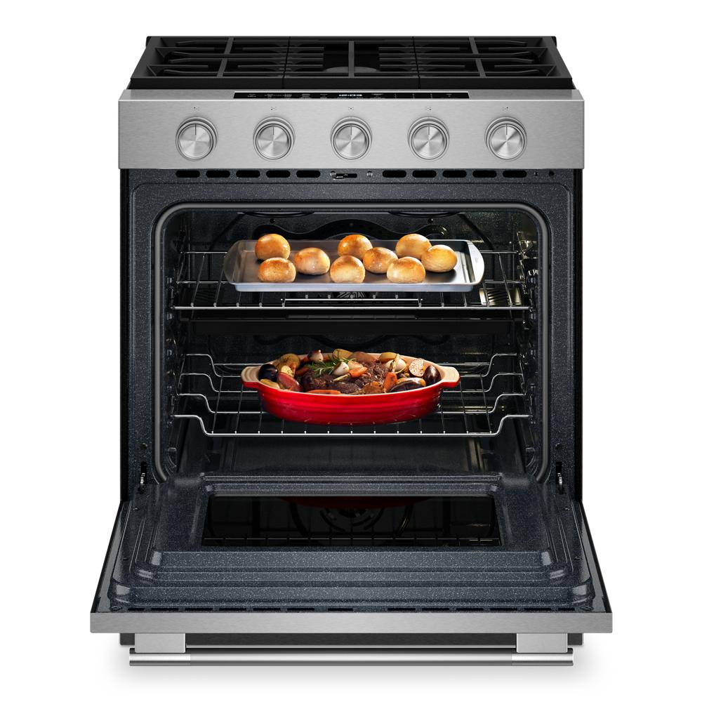 5.0 Cu. Ft. Smart Slide-in Gas Range with Convection Cooking Modes and 2-in-1 Burner