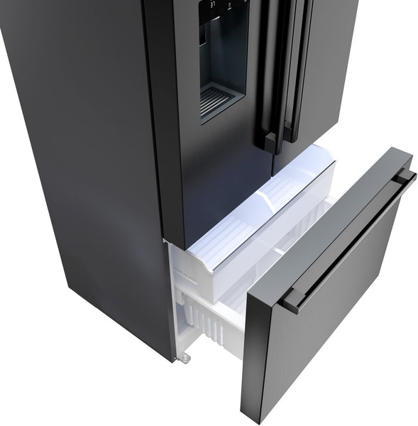 500 Series, French Door Bottom Mount Refrigerator, 36'', Black Stainless Steel