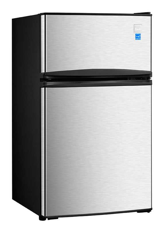 Compact two-door counterhigh refrigerator in stainless steel finish from Refrigerators and Kitchen & Kitchenware collections