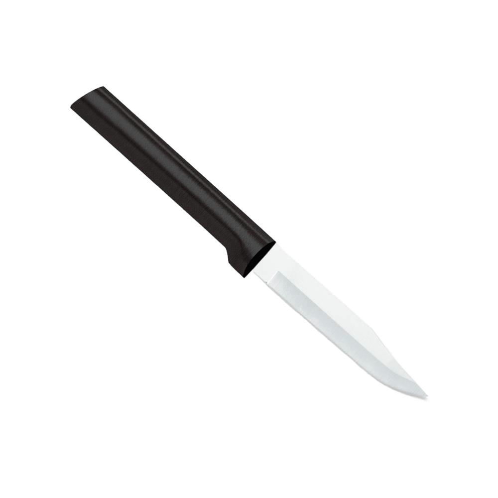 Small paring knife with black handle and sharp stainless steel blade, part of kitchenware and utensils collections under $50