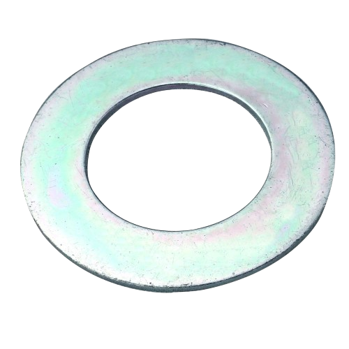 Circular metal washer with smooth edges and a zinc-coated finish for home improvement and hardware use