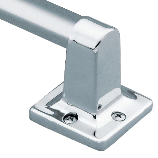 Chrome-plated bath grab bar mounting bracket with two screws for bathroom safety and accessibility support