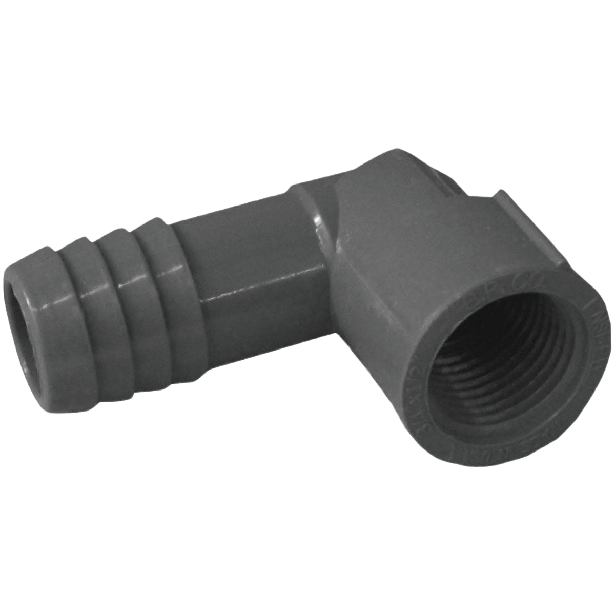 Gray polypropylene 90-degree reducing insert elbow with female threaded end for plumbing and pipes & fittings collections under $50
