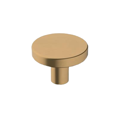 Round champagne bronze cabinet knob with simple modern design for hardware and furniture accessories collections.