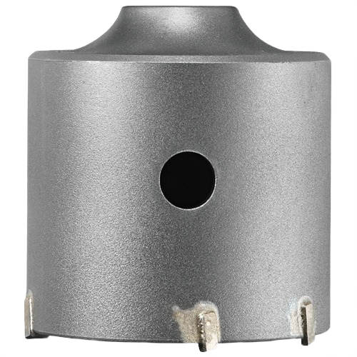 Gray metal thin-wall core drill bit with tungsten carbide tips for power tool accessories and home improvement tasks