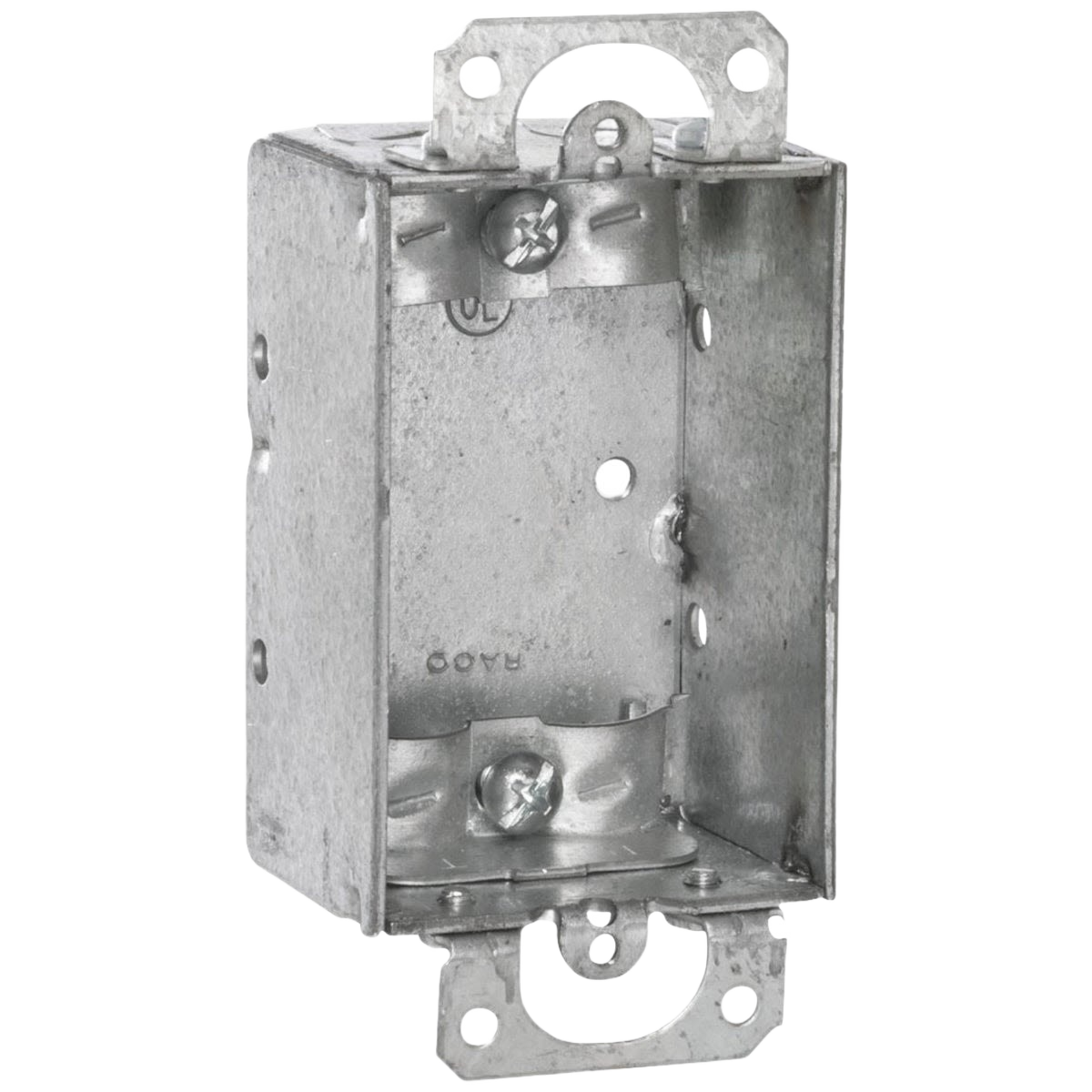 Galvanized steel 1-gang welded electrical box for secure wall mounting in home improvement projects
